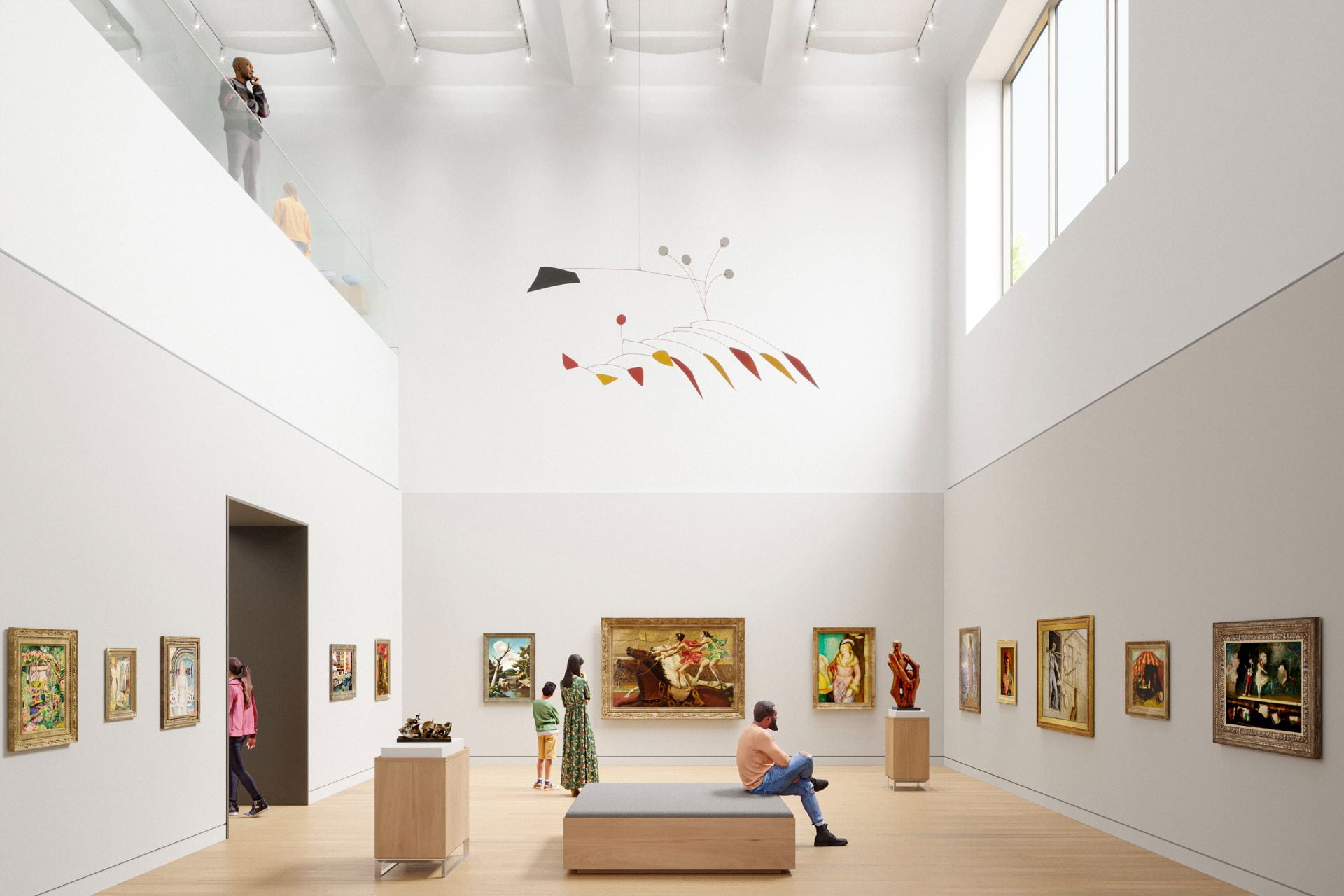 Enid Hennessy Schneider Galleries in the new Palmer Museum of Art. Architect: Allied Works. Rendering: Courtesy of D-Render.